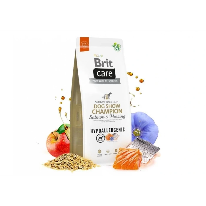 Brit Care Hypo-Allergenic Dog Show Champion Somon ve Ringa Balıklı Yetişkin Köpek Maması 12kg