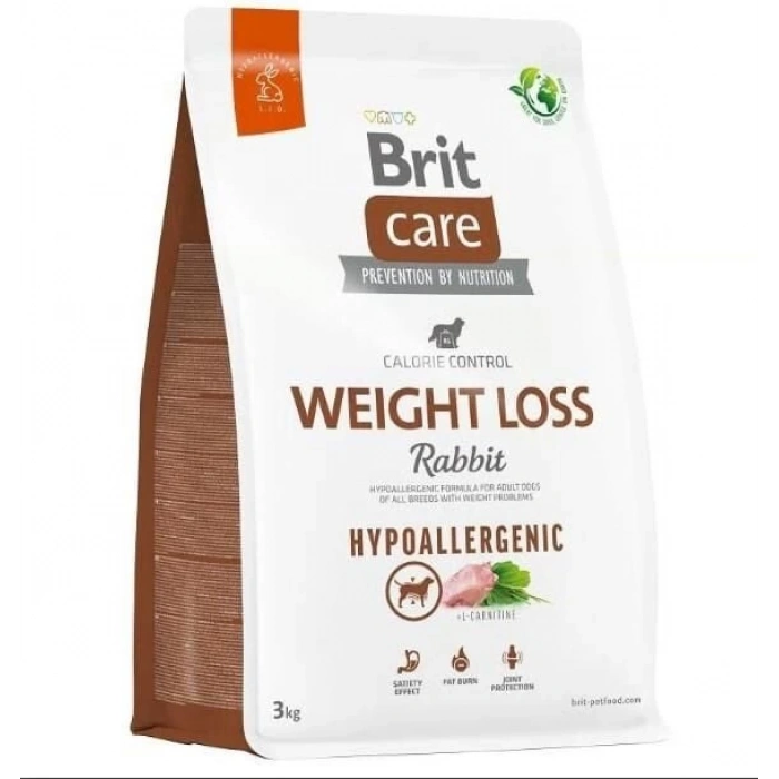 Brit Care Hypo-Allergenic Weight Loss Tavşan Etli Kilo Dengeleyici Yetişkin Köpek Maması 3kg