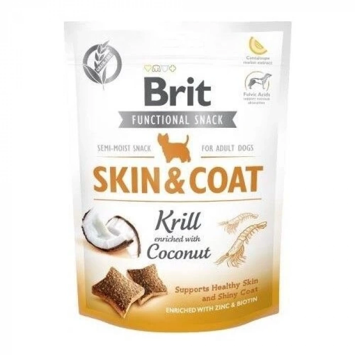 Brit Functional Snack Skin&Coat Kril Ve Hindistan Cevizli Köpek Ödül Maması 150 Gr