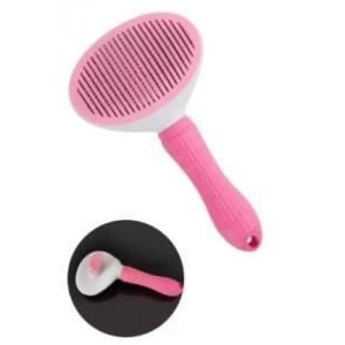 Büyük Boy Kedi Ve Köpek Basmalı Tarak Pembe