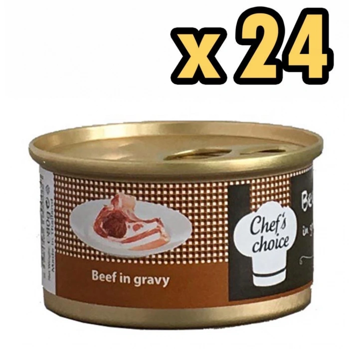 Chefs Choice Biftek Soslu Kedi Konservesi 80 Gr 24 Adet