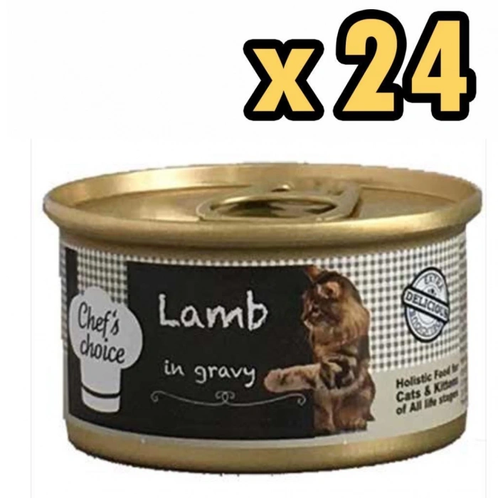 Chefs Choice Kuzu Eti Soslu Kedi Konservesi 80 Gr 24 Adet