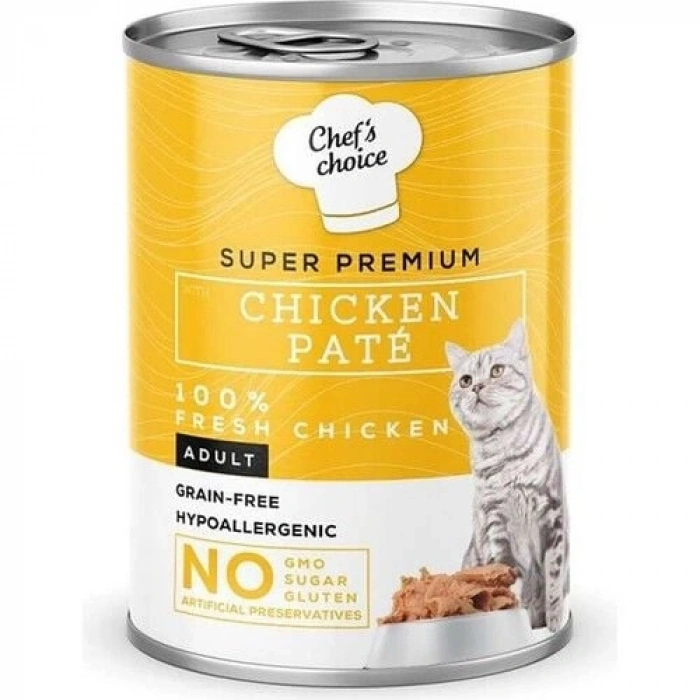Chefs Choice Tavuklu Tahılsız Ezme Kedi Yaş Maması 400 Gr