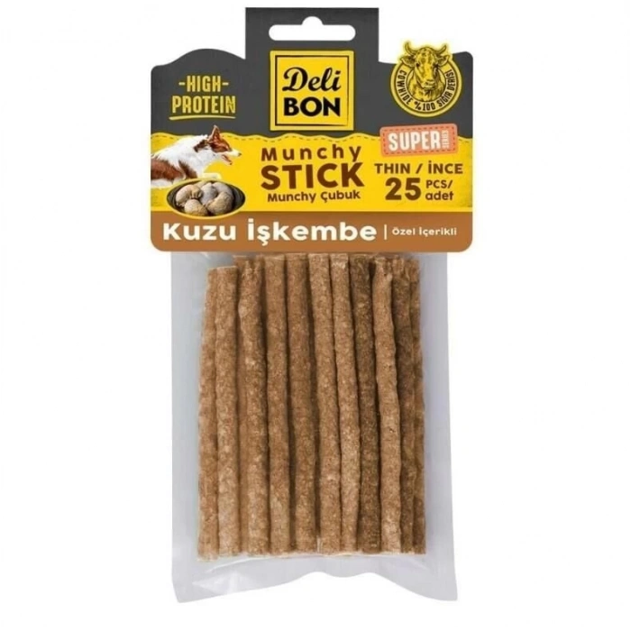 Delibon Süper Munchy Çubuk Kuzu İşkembeli İnce 25’li