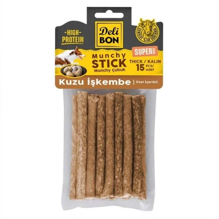 Delibon Süper Munchy Çubuk Kuzu İşkembeli Kalın 15’li