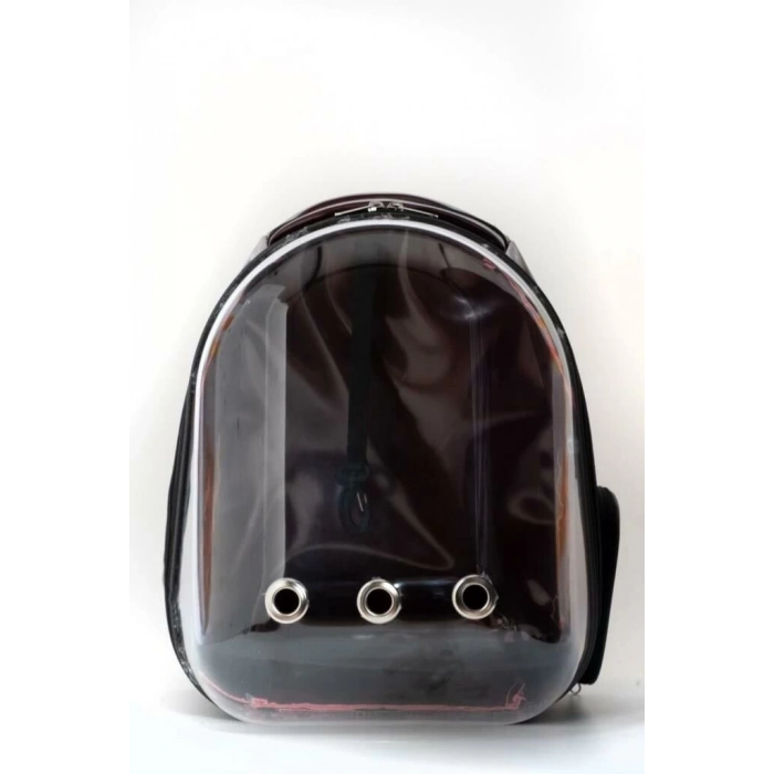 Evox Şeffaf Astronot Kedi Köpek Taşıma Çantası Bordo