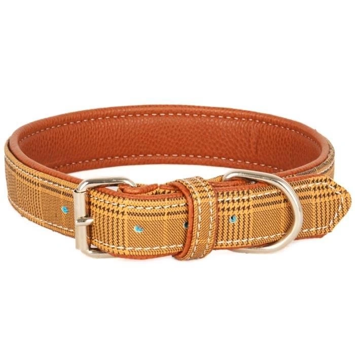 Flip Ekose Yumuşak Doku Köpek Boyun Tasması Kahve 48 cm