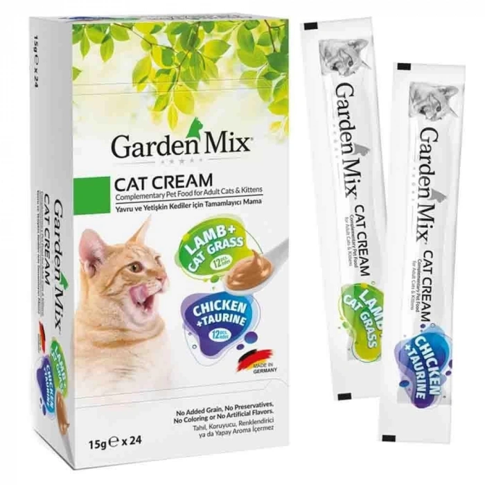 Garden Mix Kuzulu ve Tavuklu Krema Kedi Ödül Maması 15gr (24lü)