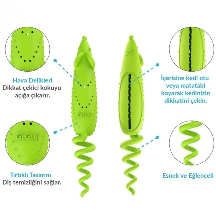 Gigwi Catnipli Fare Model Oyuncak Yeşil
