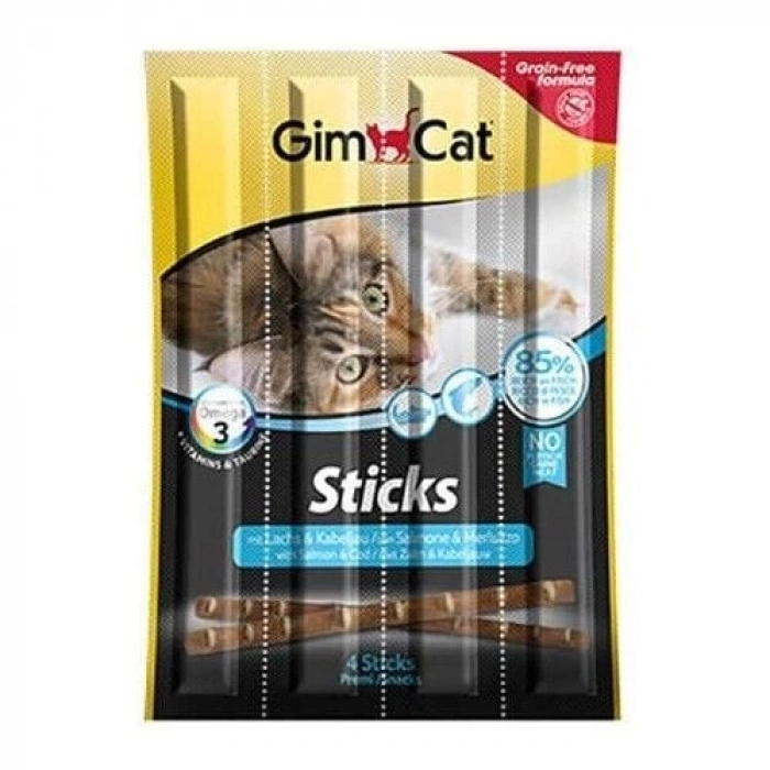 GimCat Sticks Alabalıklı Ve Somonlu Kedi Ödül Çubukları 4 Parça