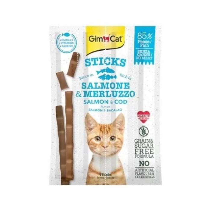 GimCat Sticks Alabalıklı Ve Somonlu Kedi Ödül Çubukları 4 Parça