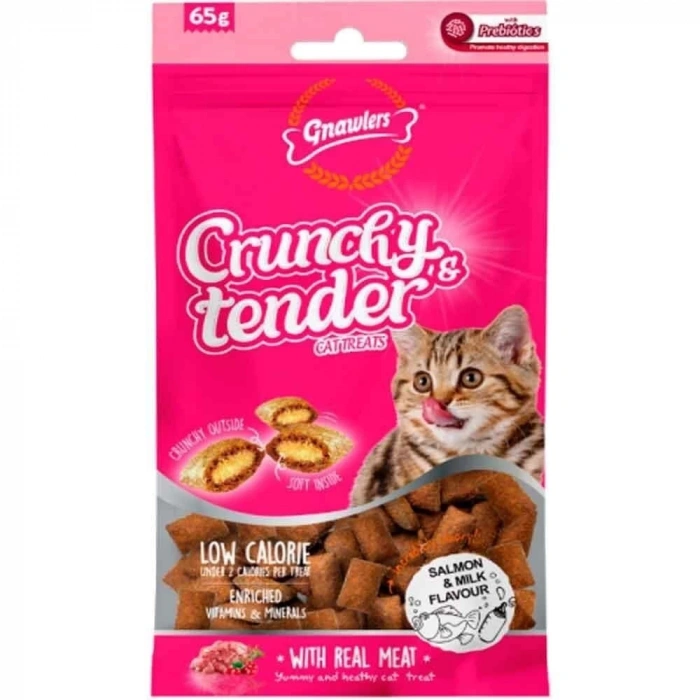 Gnawlers Kedi Ödülü Crunchy & Tender Somonlu ve Sütlü 65 Gr