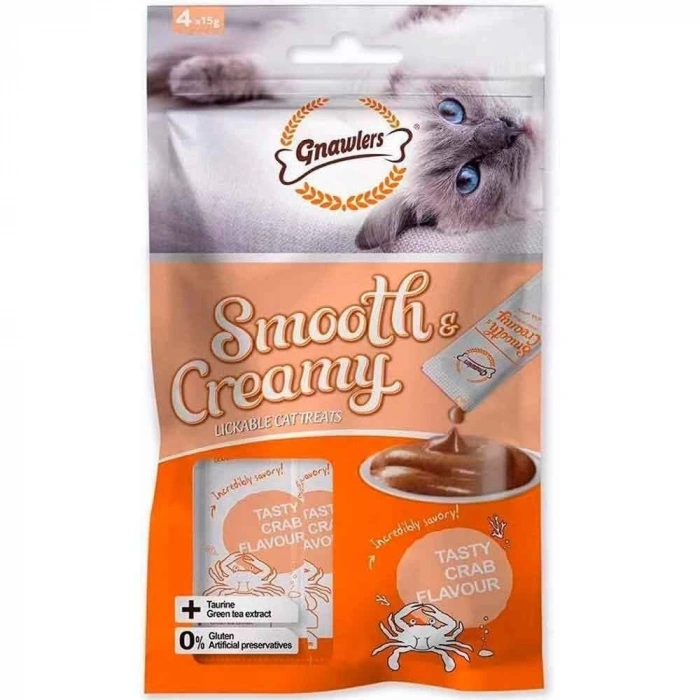 Gnawlers Krema Kedi Ödülü Somonlu Yengeçli 4x15 Gr