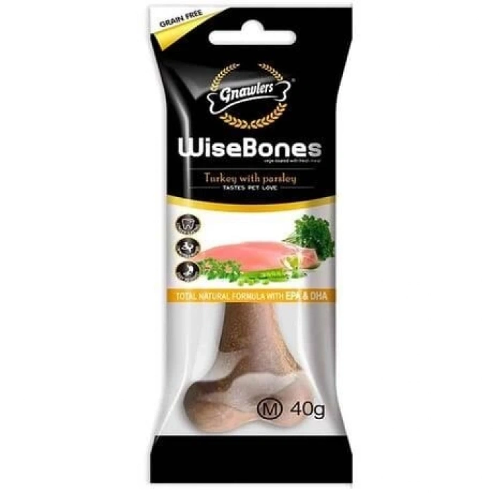 Gnawlers Wise Bone Köpek Ödül Kemiği Hindili 40 Gr