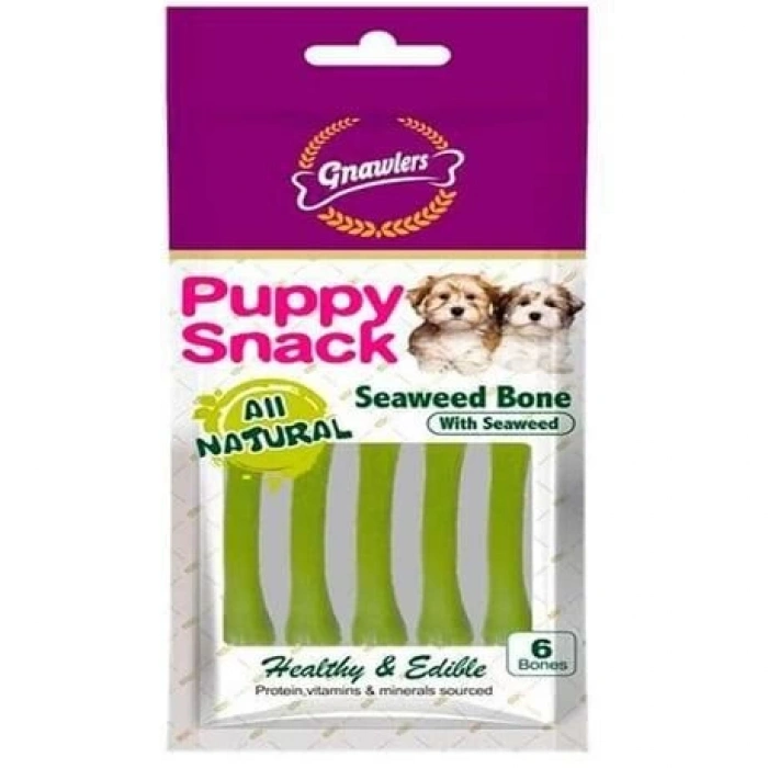Gnawlers Yavru Köpek Ödülü Seaweed Bone 6lı Paket