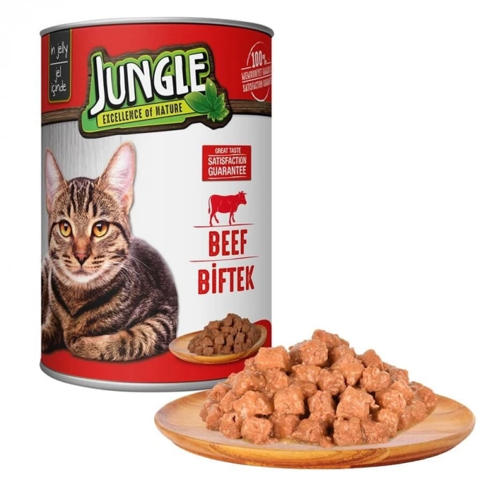 Jungle Biftekli Kedi Konservesi 415 Gr