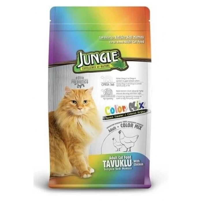 Jungle Color Mix Tavuklu Kedi Maması 15 kg