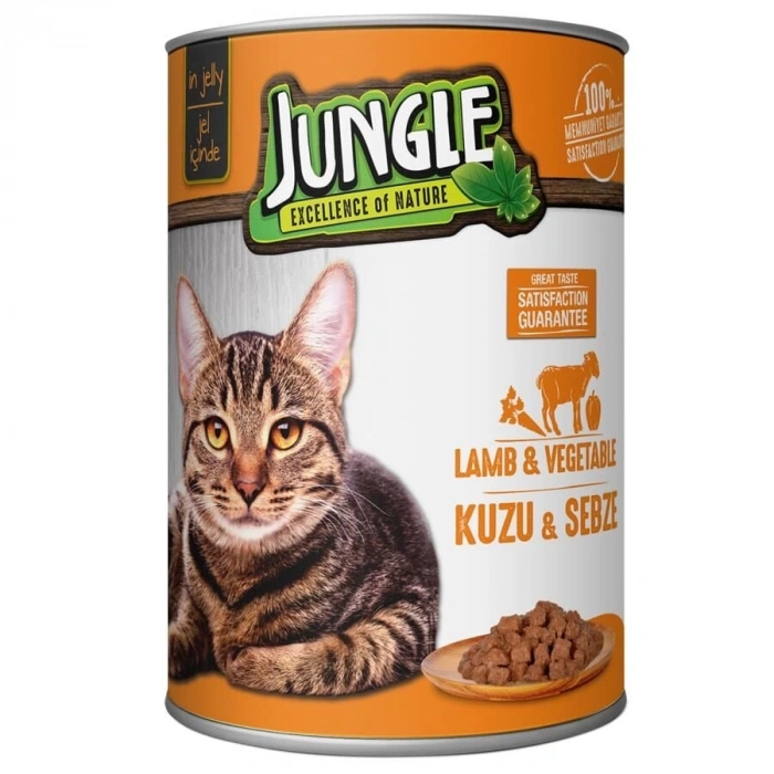 Jungle Kuzu Etli Sebzeli Kedi Konservesi 415 Gr