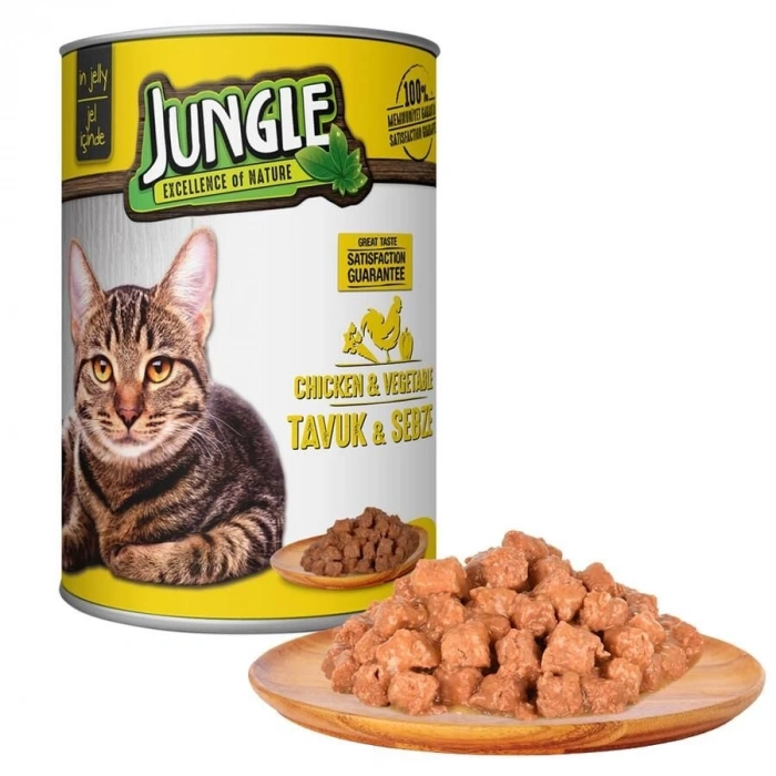 Jungle Tavuklu Sebzeli Kedi Konservesi 415 Gr