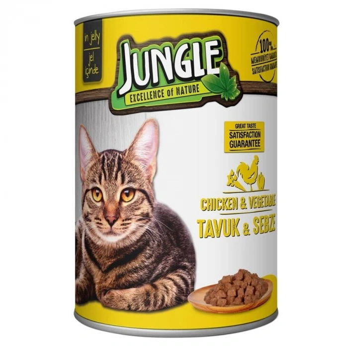 Jungle Tavuklu Sebzeli Kedi Konservesi 415 Gr