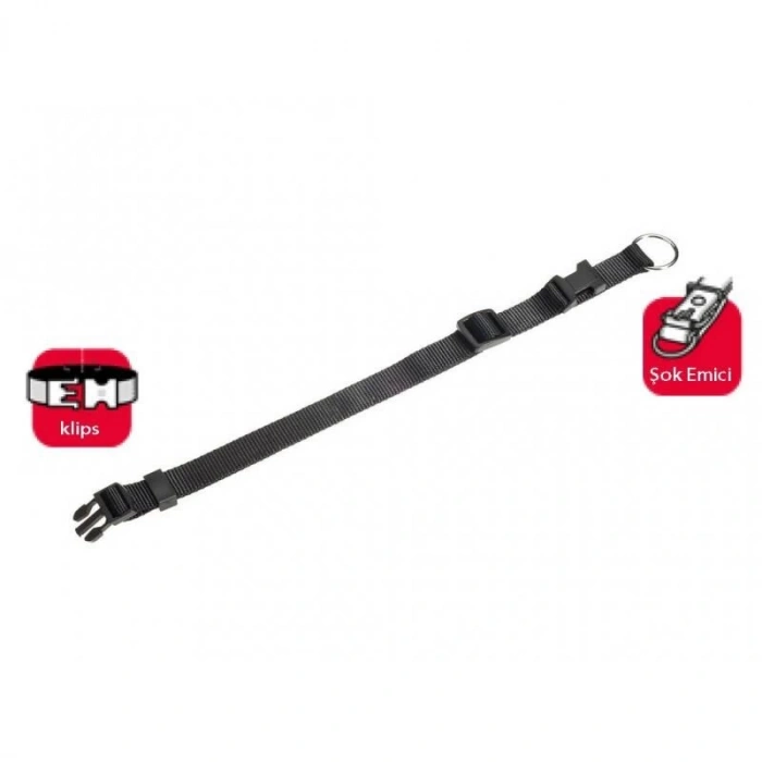 Karlie Kilitli Köpek Boyun Tasması 35-40cm/15mm Siyah Small