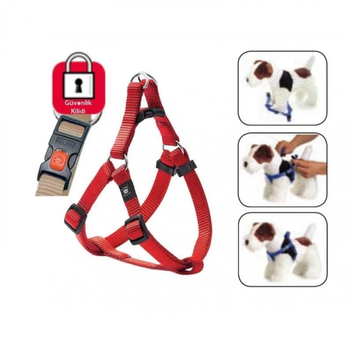 Karlie Kilitli Köpek Göğüs Tasması L 60-90cm Kırmızı