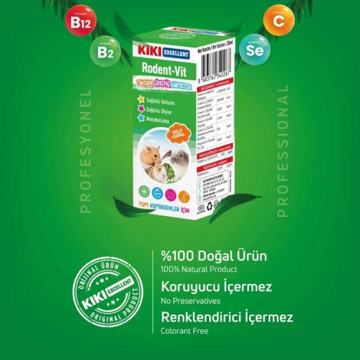 Kiki Excellent Kemirgen Rodent-Vit Vitamin Desteği 25 ml