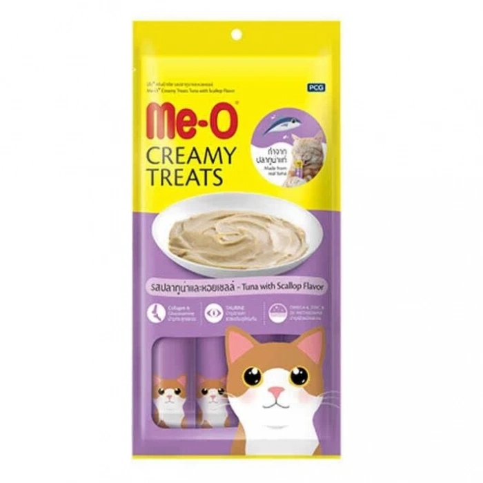Me-O Creamy Treats Ton Balığı ve Deniz Taraklı Likit Kedi Ödülü 60 gr