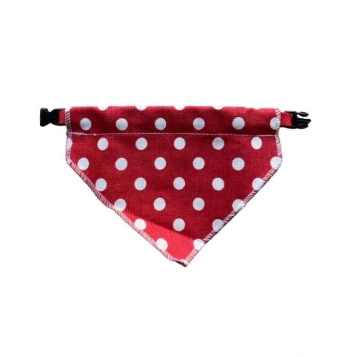 Minik Paw Kartela Kırmızı Beyaz Noktalı Fular
