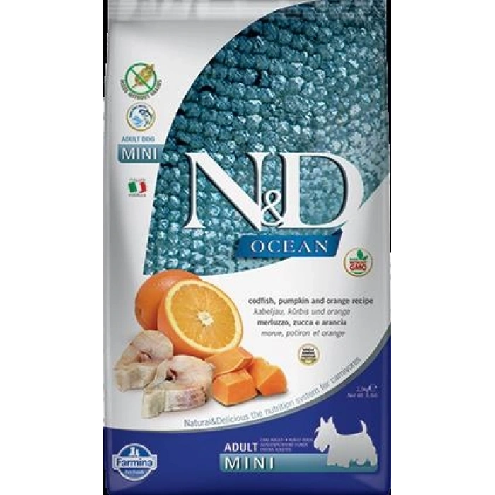 ND Tahılsız Balıklı Balkabaklı Yetişkin Mini Köpek Maması 2,5 Kg