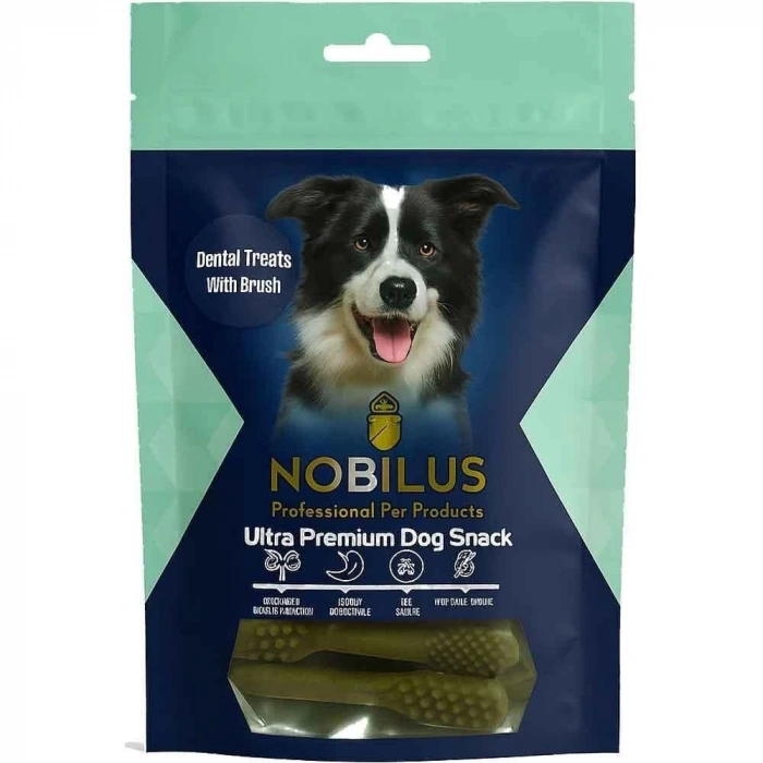 Nobilus Dental Köpek Diş Temizleyici Ödül Maması Fırça Şekilli 80 Gr
