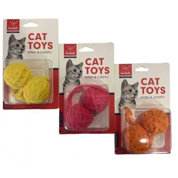 Nunbell Kedi Oyuncağı Kuyruklu Top 2Li