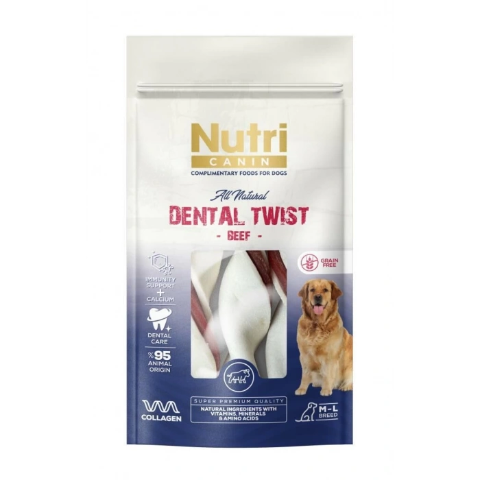 Nutri Canin Dental Twist Biftekli Diş Sağlığı Köpek Ödülü 120 Gr