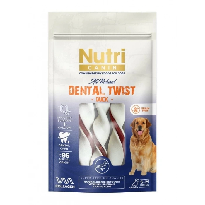 Nutri Canin Dental Twist Ördekli Diş Sağlığı Köpek Ödülü 80 Gr