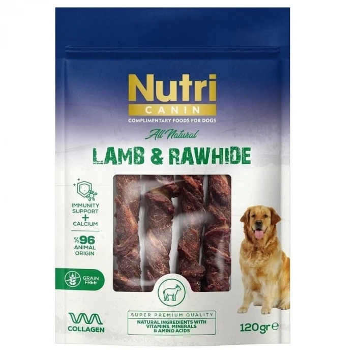 Nutri Canin Rawhide Kuzu Eti Sarili Orta/Büyük Irk Köpek Kemik Ödülü 120 Gr