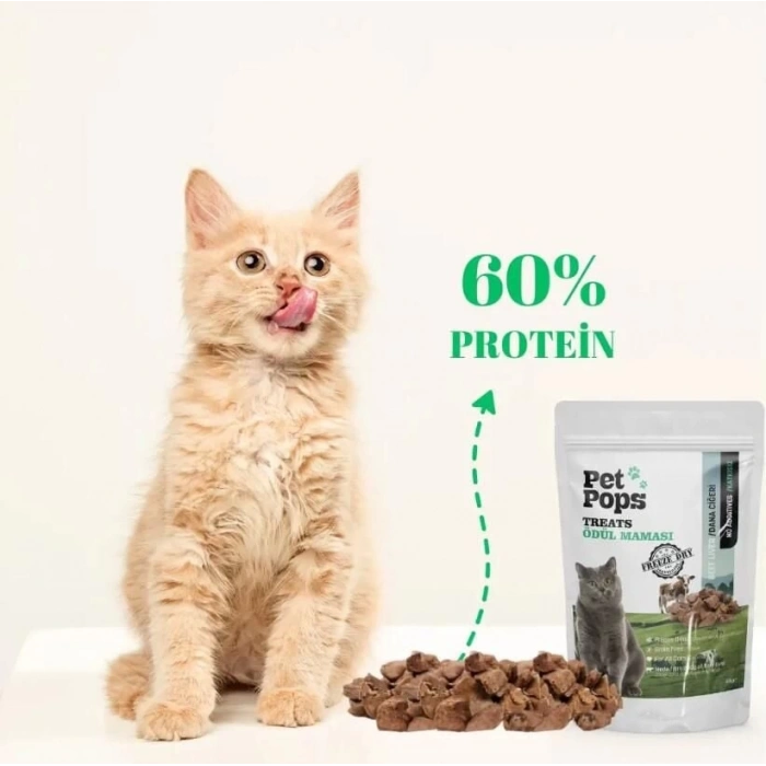 Pet Pops Freeze-Dried Dana Ciğeri Kedi Ödülü 40 Gr