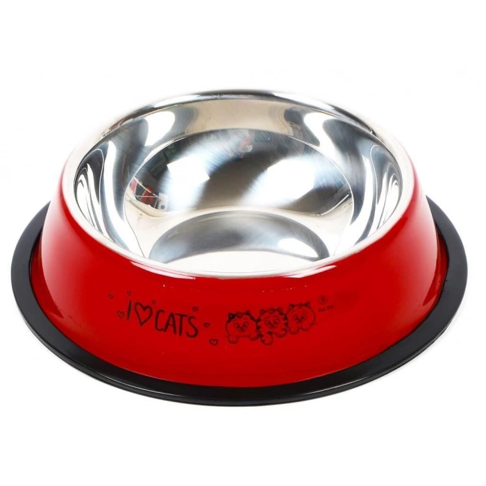 Petvoda Ozark “Renkli” Çelik Mama ve Su Kabı Kırmızı 26 cm - 24 Oz