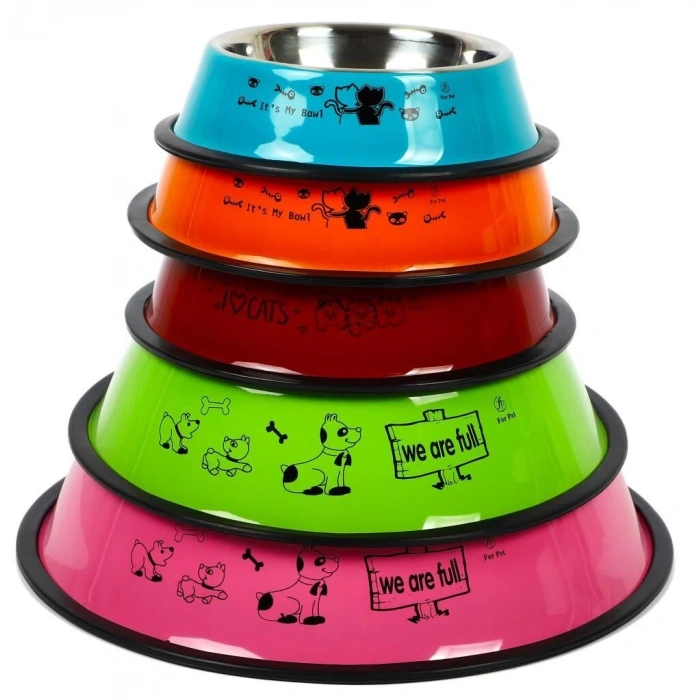 Petvoda Ozark “Renkli” Çelik Mama ve Su Kabı Kırmızı 26 cm - 24 Oz