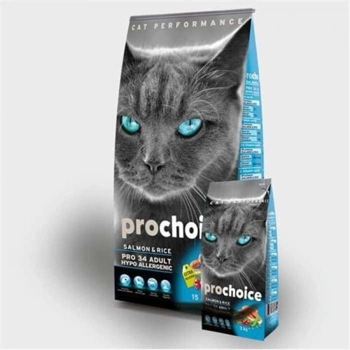 Pro Choice 34 Somonlu ve Pirinçli Yetişkin Kedi Maması 2kg