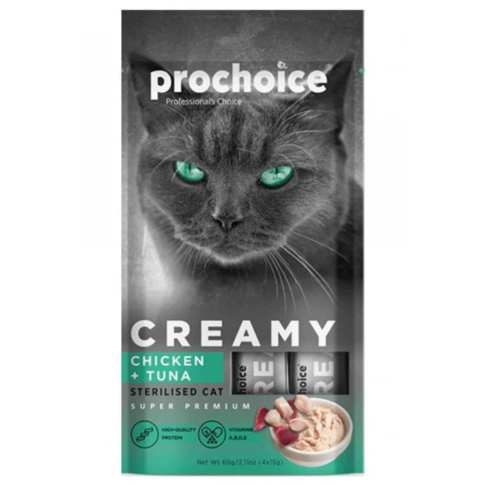 Prochoice Creamy Tavuklu Ton Balıklı Likit Ödül 4x15 Gr