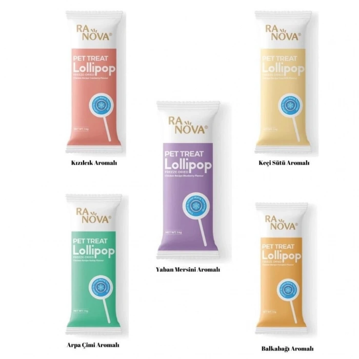 Ranova Kediler için Karışık Lezzetli Lolipop  1.4 gr - 15li