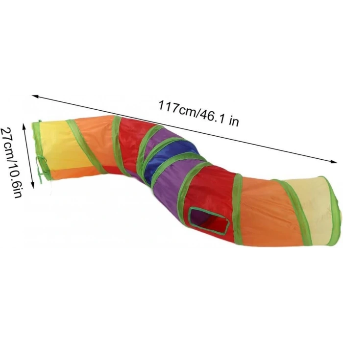 Renkli Kedi Tüneli ZigZag 117 Cm