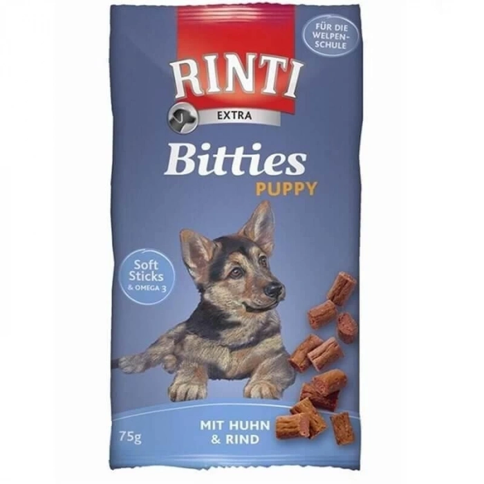 Rinti Bitties Puppy Tavuklu ve Sığır Etli Yavru Köpek Tamamlayıcı Ödül 75 Gr