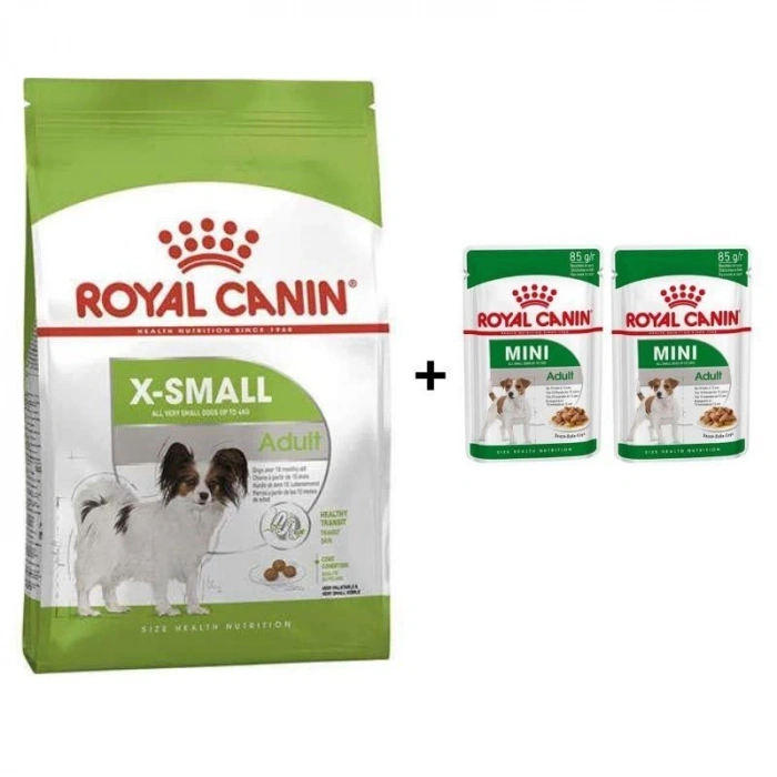 Royal Canin Adult X Small Köpek Maması 1,5 kg + 2 Adet Yaş Mama Hediye
