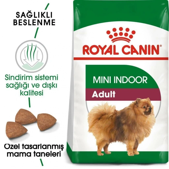 Royal Canin Mini İndoor Adult Köpek Maması 1,5 kg + 2 Adet Yaş Mama Hediye