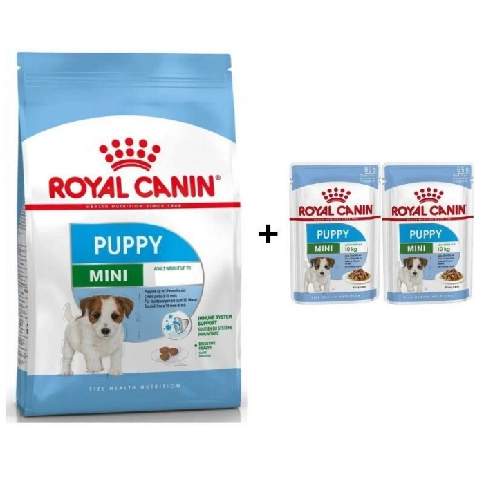 Royal Canin Mini Puppy Yavru Köpek Maması 4 Kg + 2 Adet Yaş Mama Hediye