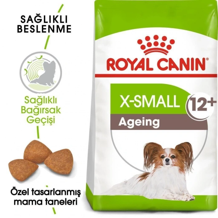 Royal Canin XSmall Ageing +12  Köpek Maması 1,5 kg + 2 Adet Yaş Mama Hediye