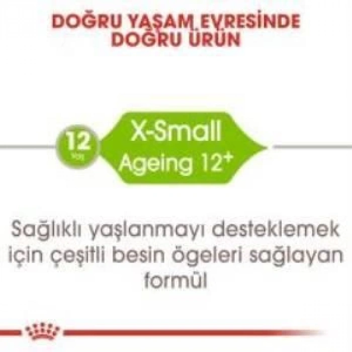 Royal Canin XSmall Ageing +12  Köpek Maması 1,5 kg + 2 Adet Yaş Mama Hediye