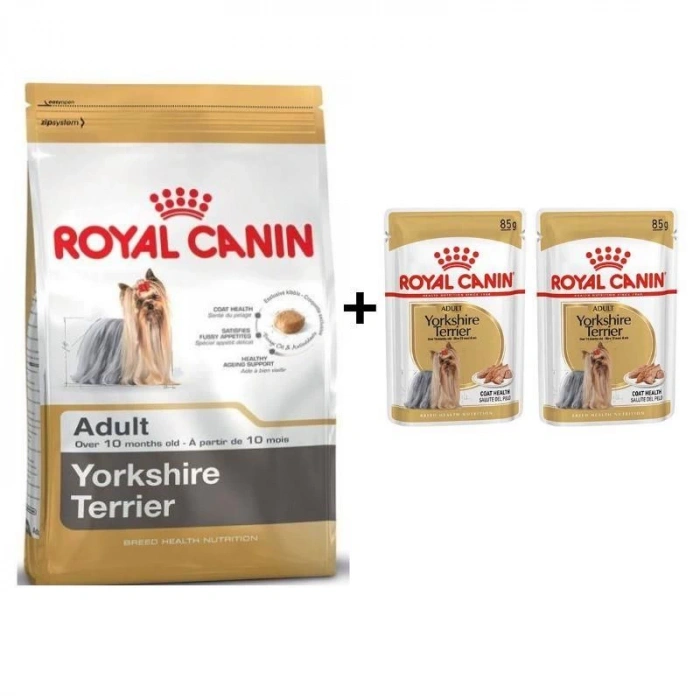Royal Canin Yorkshire Terrier Köpek Maması 1,5 kg + 2 Adet Yaş Mama Hediye
