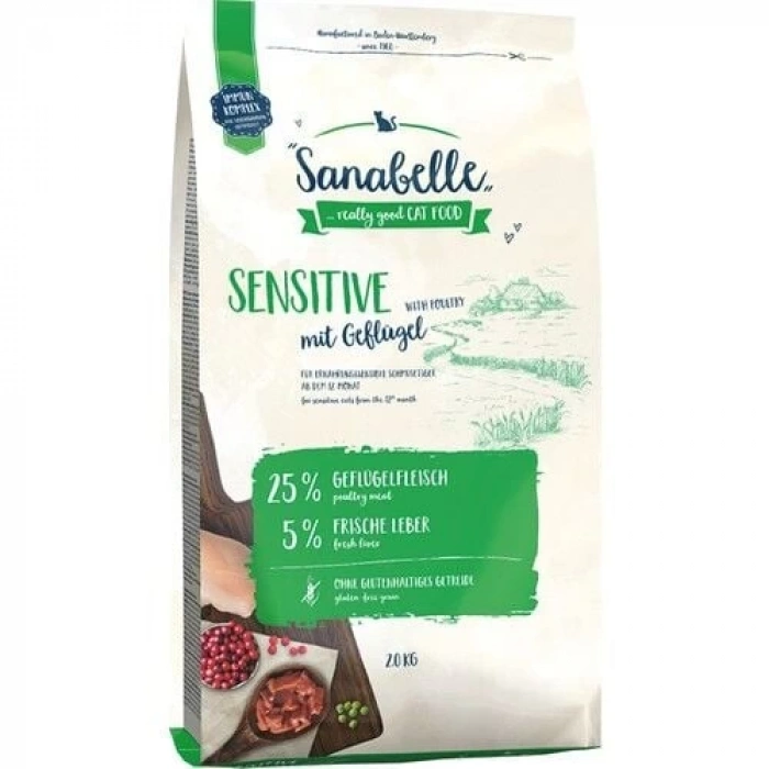Sanabelle Sensitive With Fresh Poultry Hassas Tüylü Kedi Maması 2 Kg